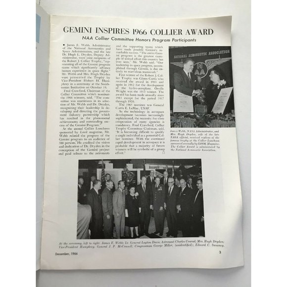 National Aeronautics Magazine Frederick C Crawford Flight Dec 1966 - Picture 3 of 12